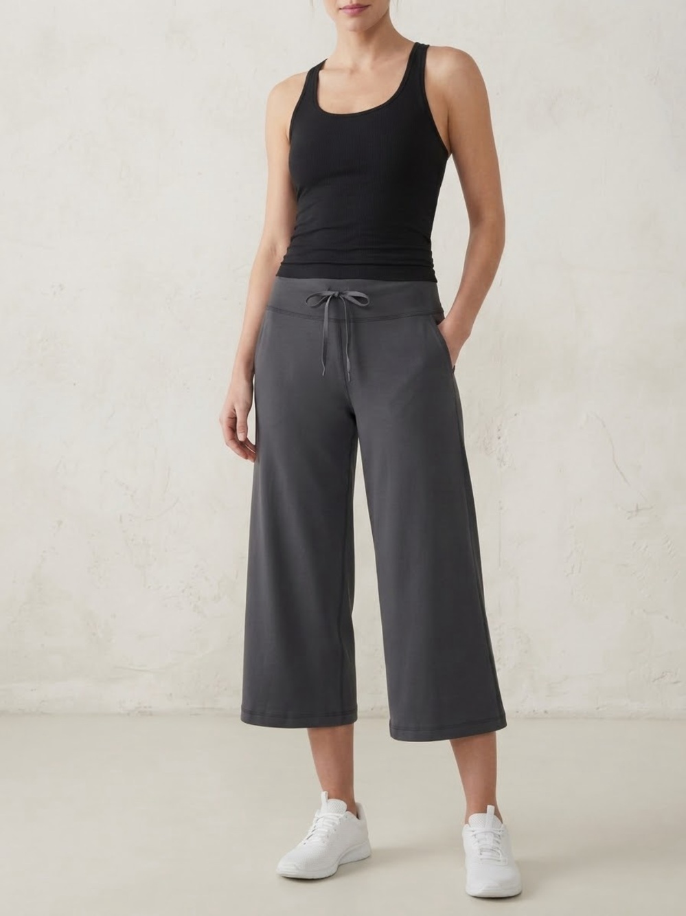 Lululemon Charcoal Gray Groove Pants Drawstring Yoga Pants Size 6 Flare Crop